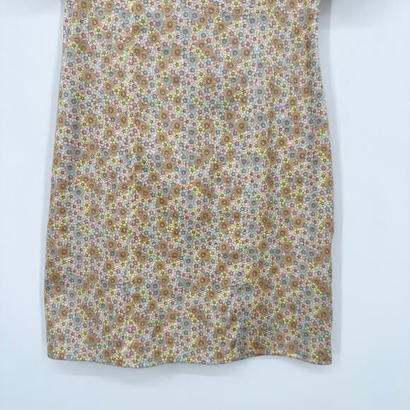 ZARA Satin Effect Floral Puff Sleeve Mini Dress V-Neck Bustier Balloon Sleeve - Picture 7 of 14